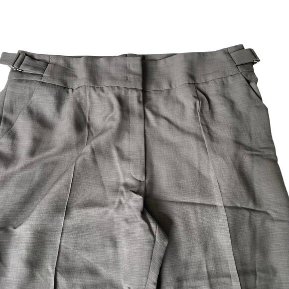 Escada Straight Wide Leg Pant Wool Blend High Rise Buckle Detail Gray US 10 EUC - Picture 3 of 13